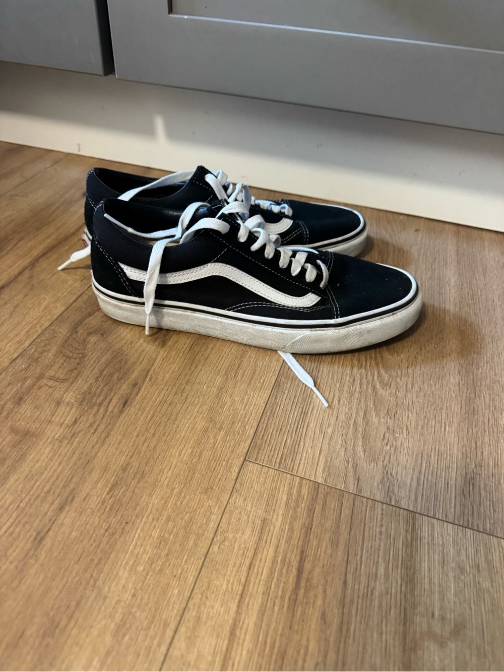 Vans Black Low-Top Sneakers with White Side Stripe
